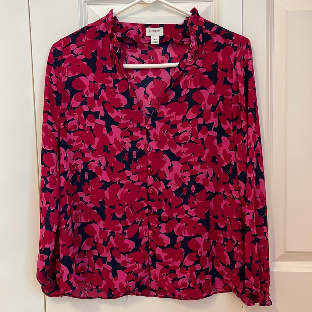 J Crew Ruffle Blouse